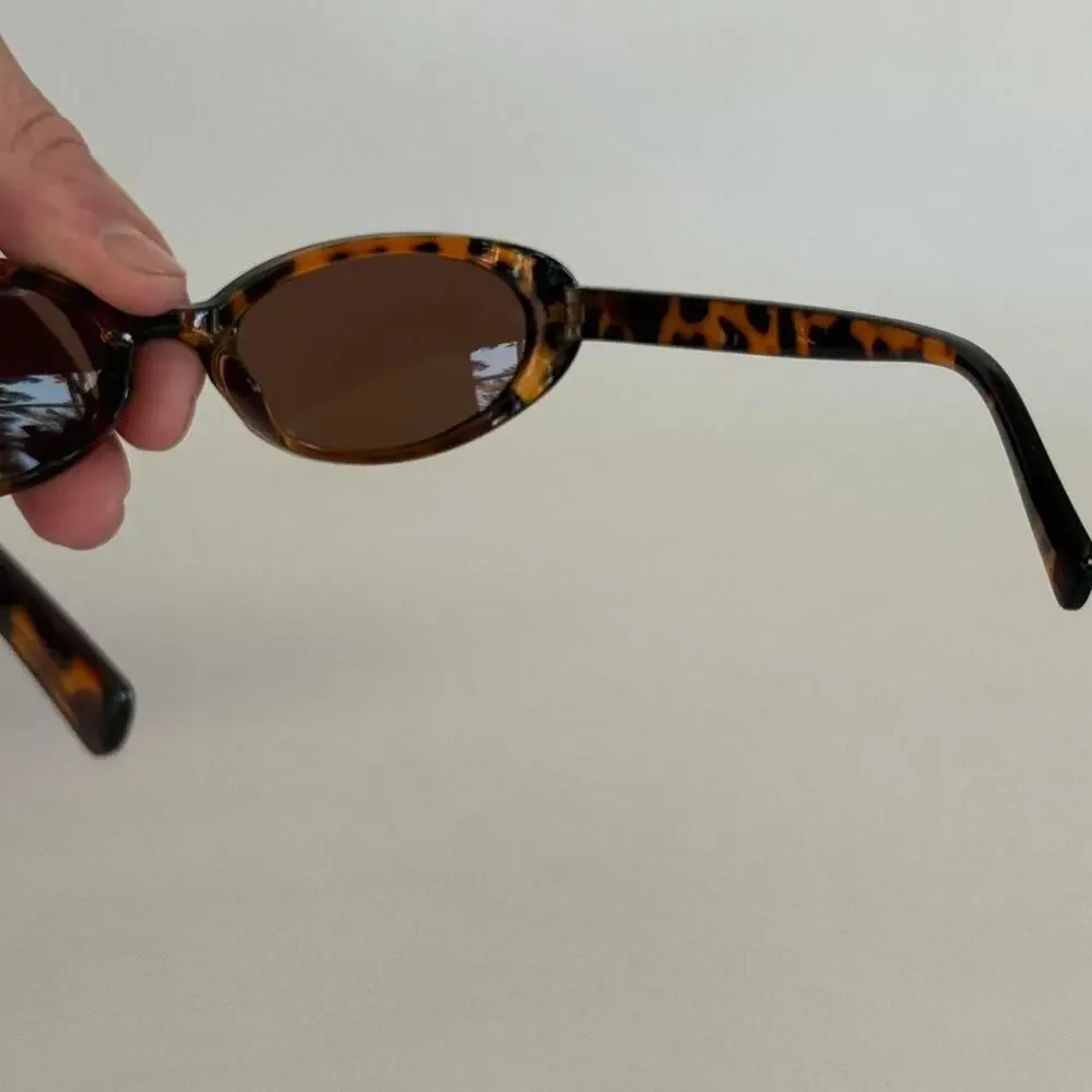 Y2K Brown Black Cat Eye Sunglasses Unisex Retro Streetwear UVA UVB
